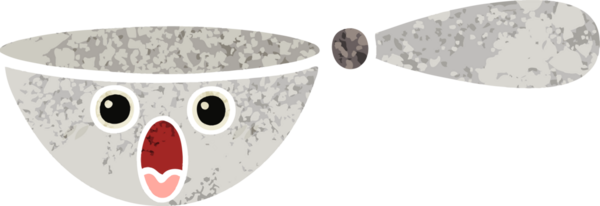 Bir insan tarafından çizilmiş bir ölçüm kaşığının retro çizim tarzı karikatürü