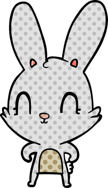 Bir insan tarafından çizilmiş şirin çizgi film tavşanı.