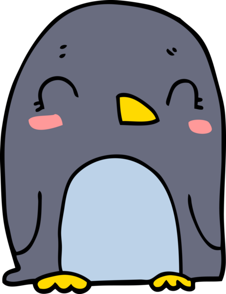 bir insan tarafından çizilmiş penguen çizgi filmi