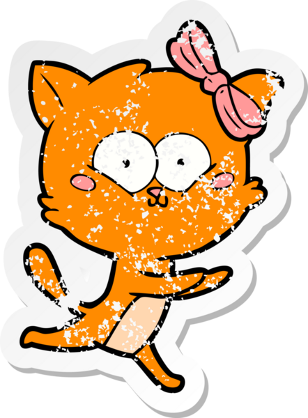 Bir insan tarafından çizilmiş karikatür bir kedinin sıkıntılı çıkartması.