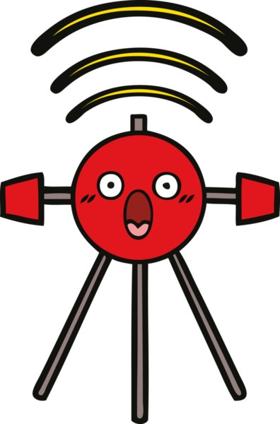 Bir insan tarafından çizilmiş sevimli bir uydu karikatürü.