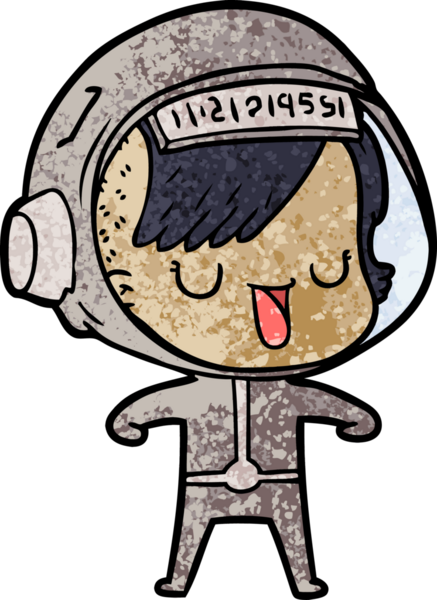 Bir insan tarafından çizilmiş astronot kadın.