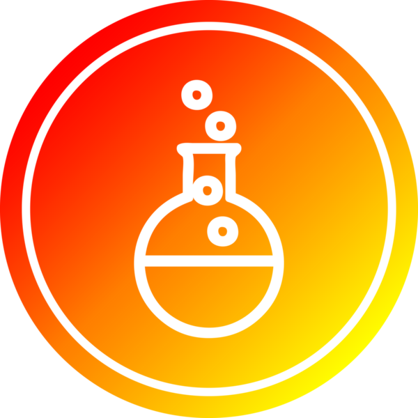 Bir insan tarafından çizilmiş sıcak eğimli dairesel bilim deneyi simgesi