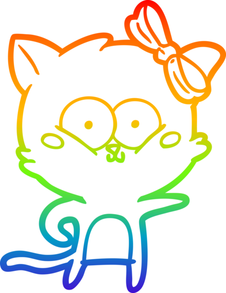 gökkuşağı gradyanı çizimi bir insan tarafından çizilmiş çizgi film kedisi