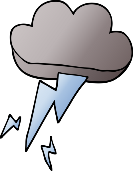 Bir insan tarafından çizilmiş karalama gök gürültüsü ve şimşek.