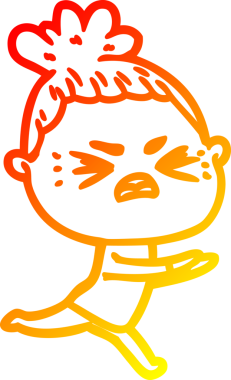 Bir insan tarafından çizilmiş kızgın bir karikatür çizimi.