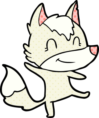 Bir insan tarafından çizilmiş dost canlısı bir kurt.