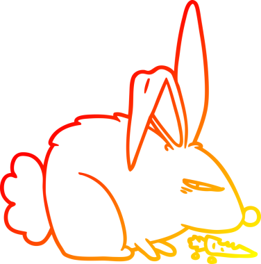 Bir insan tarafından çizilmiş kızgın bir tavşanın sıcak çizgi çizimi