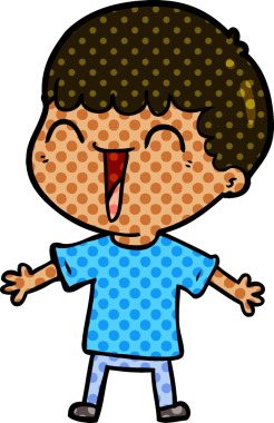 Bir insan tarafından çizilmiş mutlu bir adam.