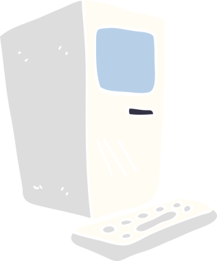 Bir insan tarafından çizilmiş karalama ofis bilgisayarı.