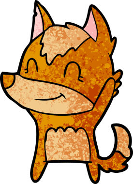 Bir insan tarafından çizilmiş tilki çizgi film karakteri