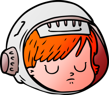 Bir insan tarafından çizilmiş astronot yüzü.