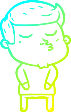 Çizgi film mankeni bir adamın insan tarafından çizilmiş soğuk gradyan çizimi.