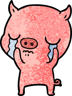 Bir insan tarafından çizilmiş domuz ağlaması.