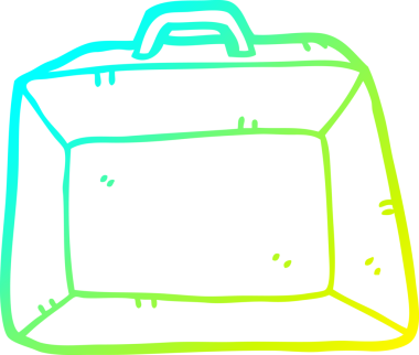 Bir insan tarafından çizilmiş bir çizgi film bütçesi çantasının soğuk gradyan çizimi