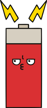 Bir insan tarafından çizilmiş güzel bir pil karikatürü.