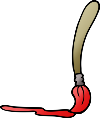 Bir insan tarafından çizilmiş karalama boya fırçası.