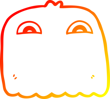 Bir insan tarafından çizilmiş bir çizgi film hayaletinin sıcak çizgi çizimi