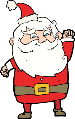 Bir insan tarafından çizilmiş Noel Baba çizgi filmi.