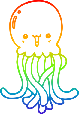 gökkuşağı gradyan çizgi çizimi Bir insan tarafından çizilmiş denizanası çizgi