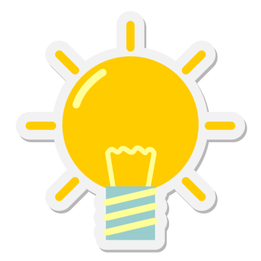 Bir insan tarafından çizilmiş parlak ampul çıkartması.