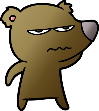 Bir insan tarafından çizilmiş kızgın ayı çizgi filmi.