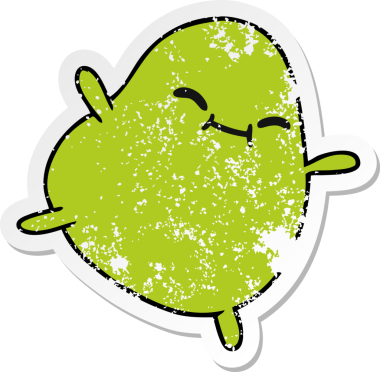 Bir insan tarafından çizilmiş zıplayan sevimli bir fasulyenin serbest sticker 'ı.