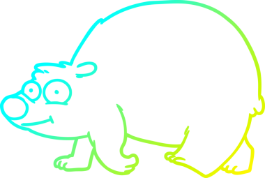 Bir insan tarafından çizilmiş yürüyen bir ayının soğuk gradyan çizgisi