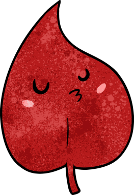 bir insan tarafından çizilmiş sonbahar yaprağı çizgi filmi