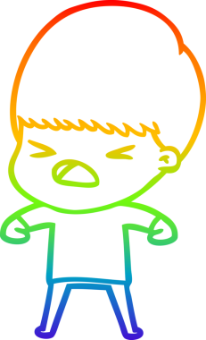 gökkuşağı gradyan çizgi çizimi bir insan tarafından çizilmiş stresli bir adam