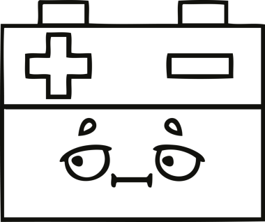 Bir insan tarafından çizilmiş araba aküsünün çizgi çizimi