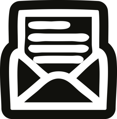 bir insan tarafından çizilmiş zarf harf simgesi