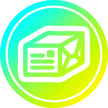 bir insan tarafından çizilen serin gradyan bitiş ile paketlenmiş dairesel simge