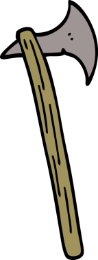 Bir insan tarafından çizilmiş uzun balta karalaması.