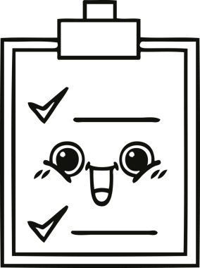 Bir insan tarafından çizilmiş bir kontrol listesinin çizgi çizimi