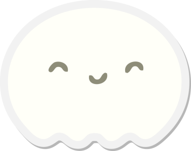 Bir insan tarafından çizilmiş şirin hayalet çıkartması.