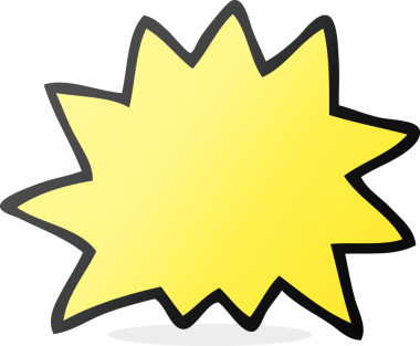 Bir insan tarafından çizilmiş serbest çizim çizgi film patlama sembolü