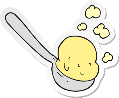 Bir insan tarafından çizilmiş bir karikatür kepçesinin çıkartması.