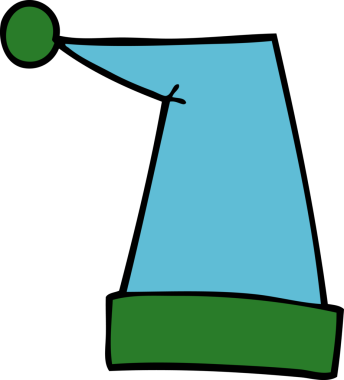 Bir insan tarafından çizilmiş bir elf şapkası.