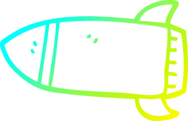 Bir insan tarafından çizilmiş bir roketin soğuk gradyan çizgisi