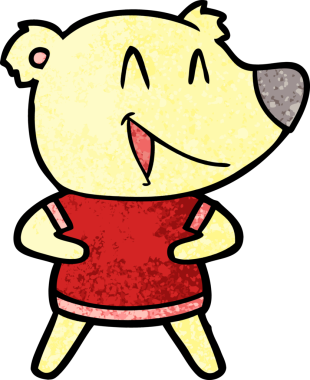 Bir insan tarafından çizilmiş gülen ayı çizgi filmi.