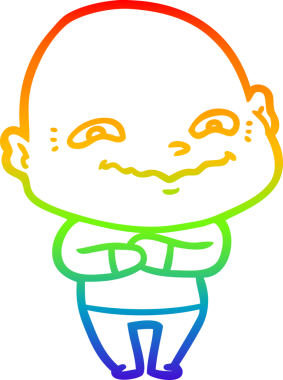 Gökkuşağı gradyan çizimi bir insan tarafından çizilmiş ürkütücü bir çizgi.