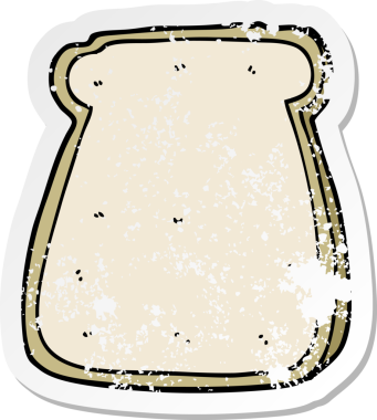 Bir insan tarafından çizilmiş bir ekmek diliminin sıkıntılı çıkartması.