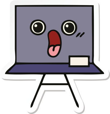 Bir insan tarafından çizilmiş şirin bir karikatür çıkartması.