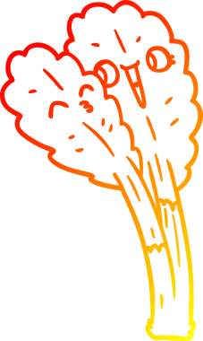 Bir insan tarafından çizilmiş salata yapraklarının sıcak çizgi çizimi