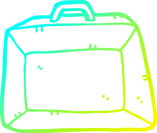 Bir insan tarafından çizilmiş bir çizgi film bütçesi çantasının soğuk gradyan çizimi