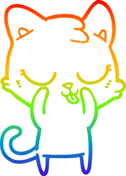gökkuşağı gradyanı çizimi bir insan tarafından çizilmiş çizgi film kedisi