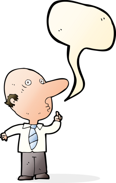 bir insan tarafından çizilmiş bir konuşma balonuyla soru soran kel bir adam.