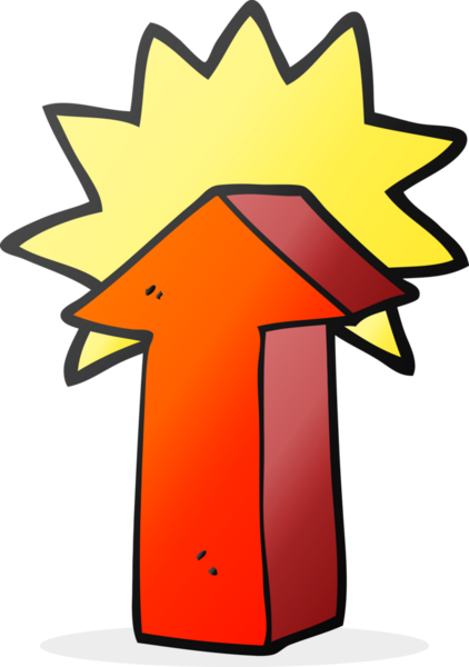 Bir insan tarafından çizilmiş serbest çizim çizgi film oku