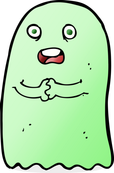 Bir insan tarafından çizilmiş komik çizgi film hayaleti.